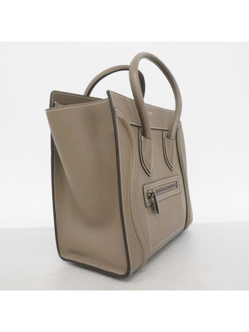 Celine Handbag Langue Leather Gray Silver - Picture 2 of 9